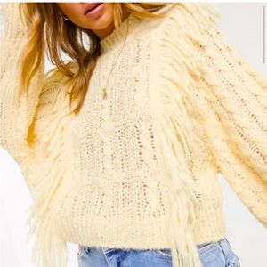 ASOS Mock Neck Fringe Sweater